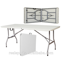 Table pliante portable avec 6 &#39;rectangle HDPE table topper tables pliantes en plastique